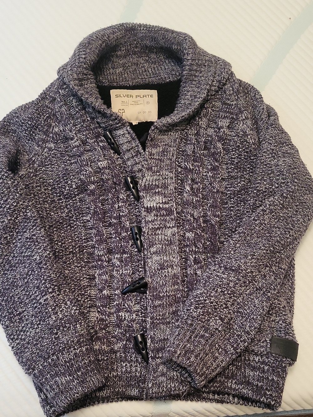 Men's Shawl Collar Toggle Cardigan - Heathered GREY